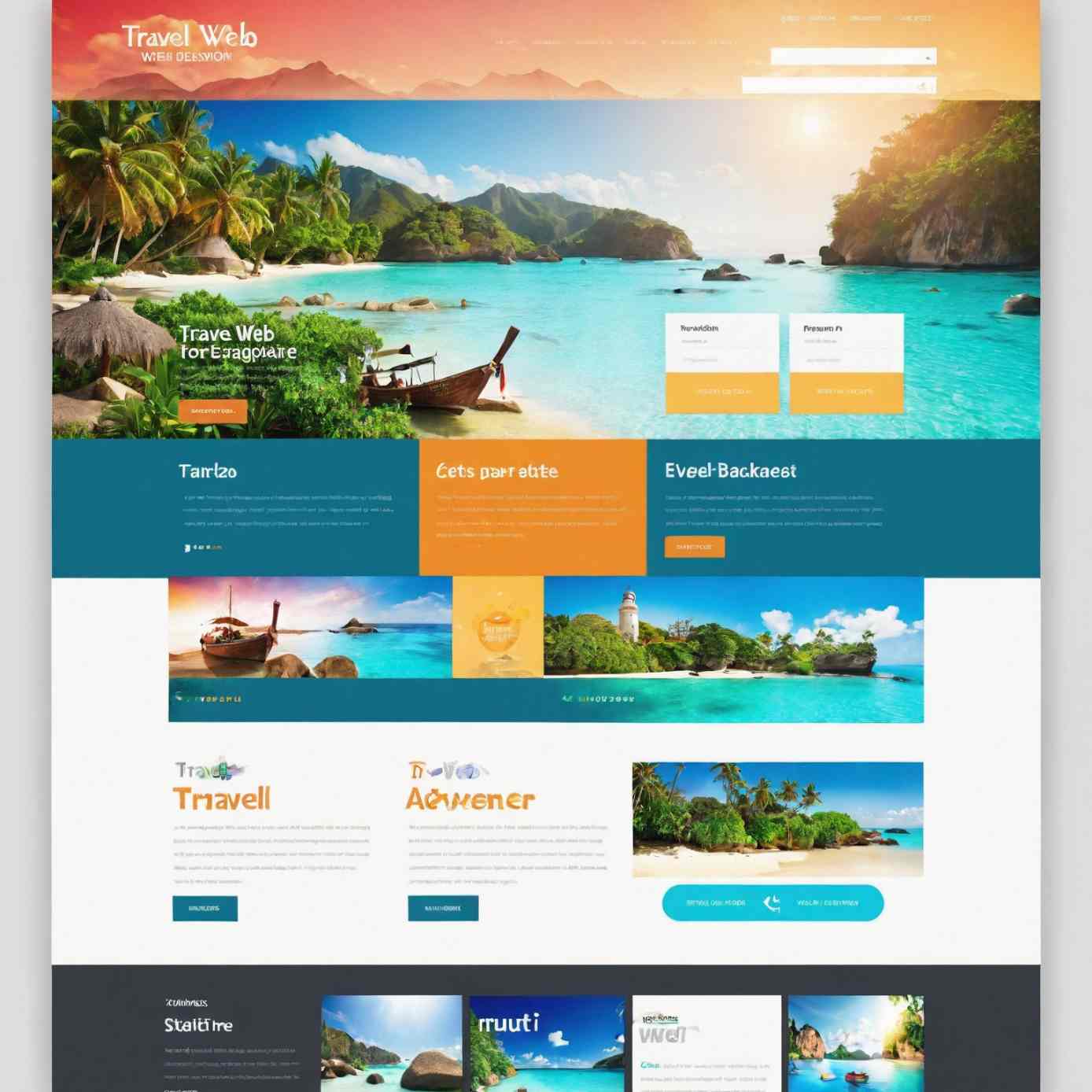 Travel Web design PSD template material